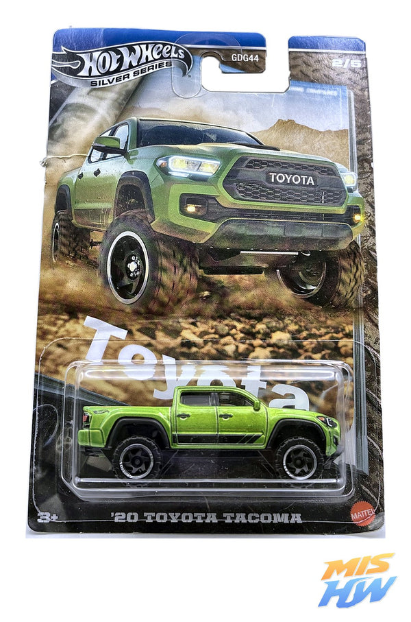 Hot Wheels '20 Toyota Tacoma Silver Series, en carta original