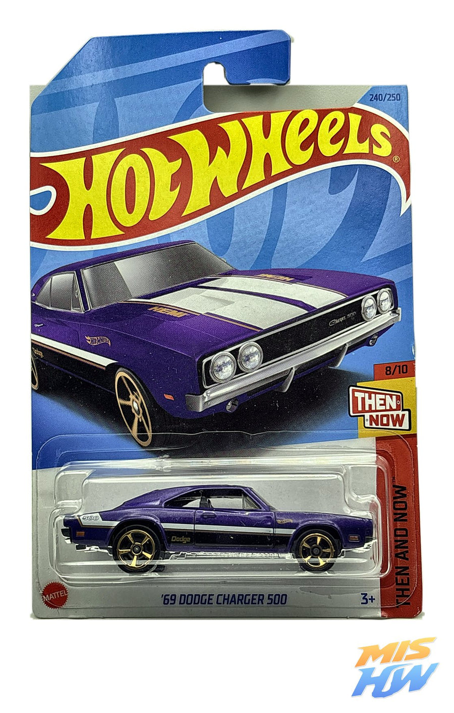 Hot Wheels '69 Dodge Charger 500, en carta original (foto 1)
