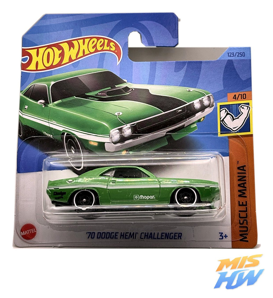 Hot Wheels '70 Dodge HEMI Challenger (Verde), en carta original