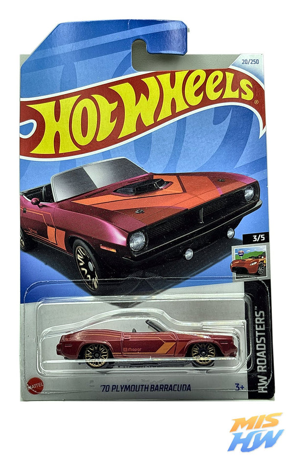 Hot Wheels '70 Plymouth Barracuda, en carta original
