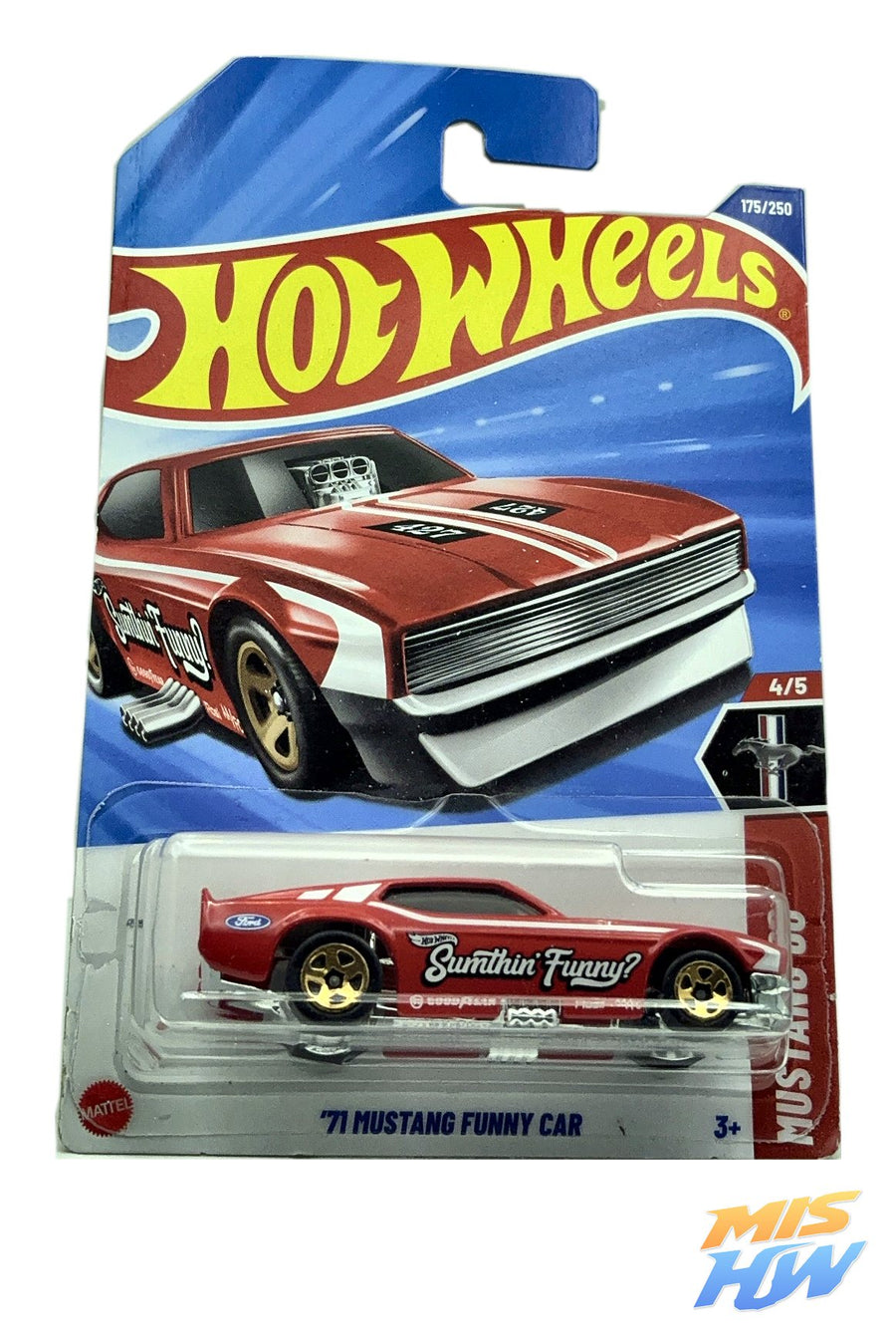 Hot Wheels '71 Mustang Funny Car, en carta original