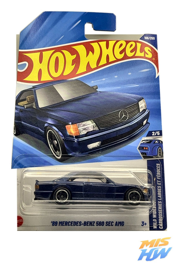 Hot Wheels '89 Mercedes-Benz 560 SEC AMG (Azul), en carta original