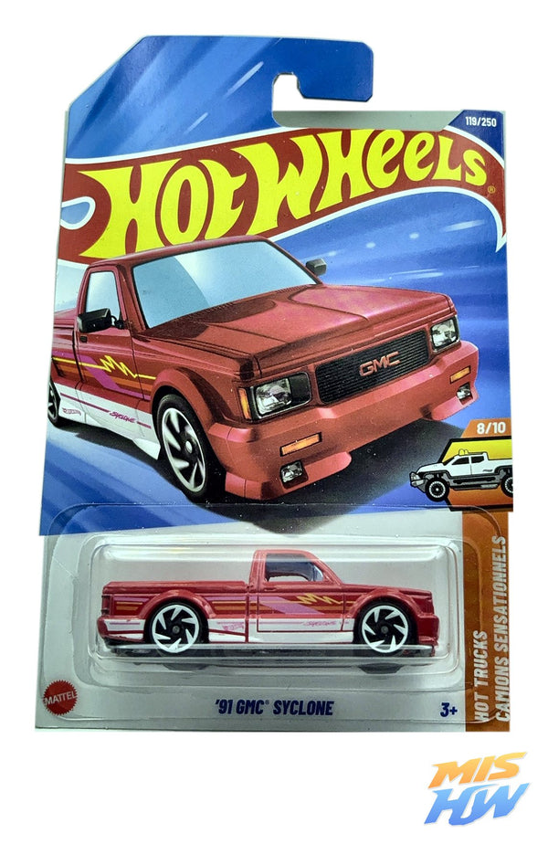 Hot Wheels '91 GMC Syclone (Rojo), en carta original
