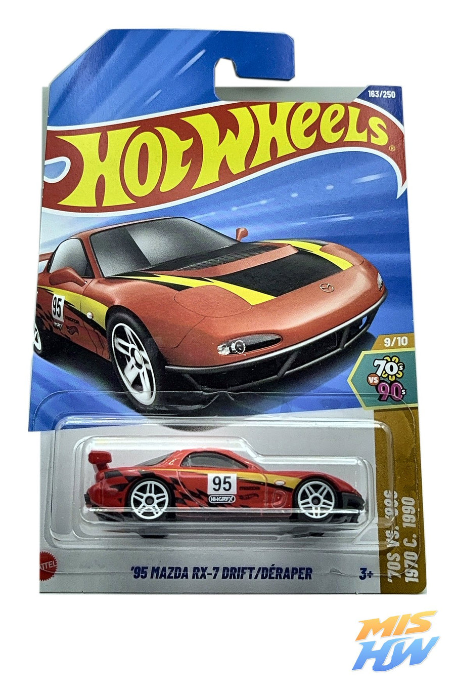 Hot Wheels '95 Mazda RX-7 Drift (Rojo), en carta original