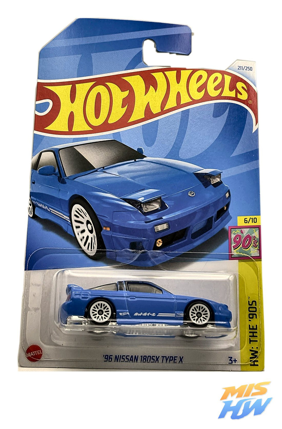 Hot Wheels '96 Nissan 180SX Type X, en carta original (foto 1)