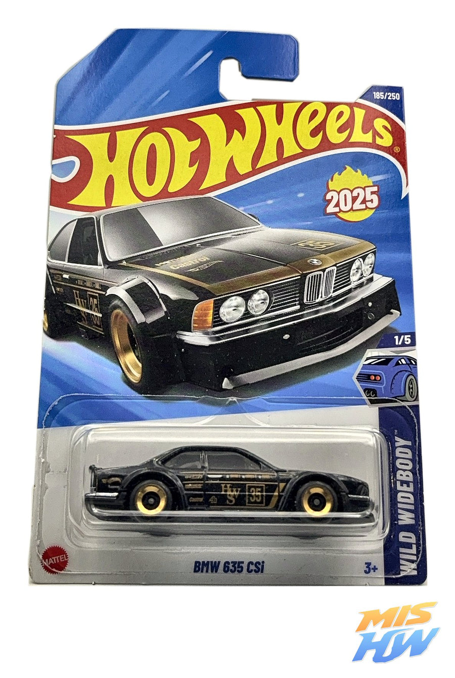 Hot Wheels BMW 635 CSi (Negro), en carta original