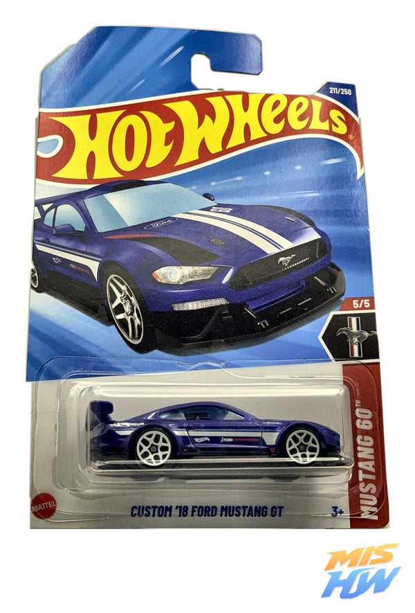 Hot Wheels Custom '18 Ford Mustang GT, en carta original