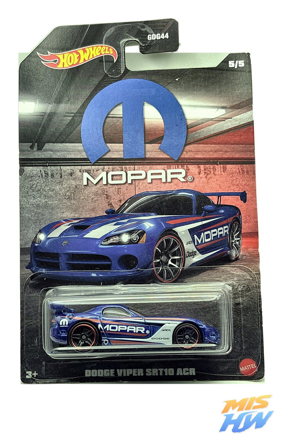 Hot Wheels Dodge Viper SRT10 ACR (Mopar), en carta original