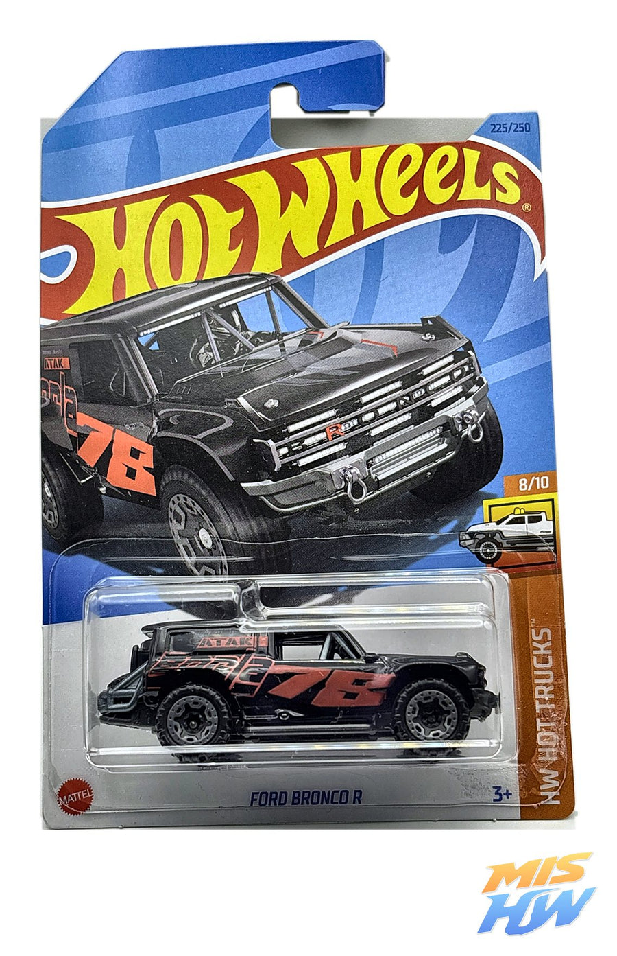 Hot Wheels Ford Bronco R, en carta original