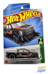 Hot Wheels Ford F-150 Lightning Custom (Negra), en carta original (foto 1)