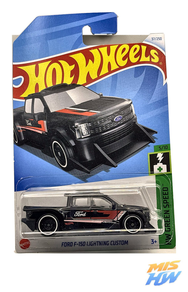 Hot Wheels Ford F-150 Lightning Custom (Negra), en carta original (foto 1)