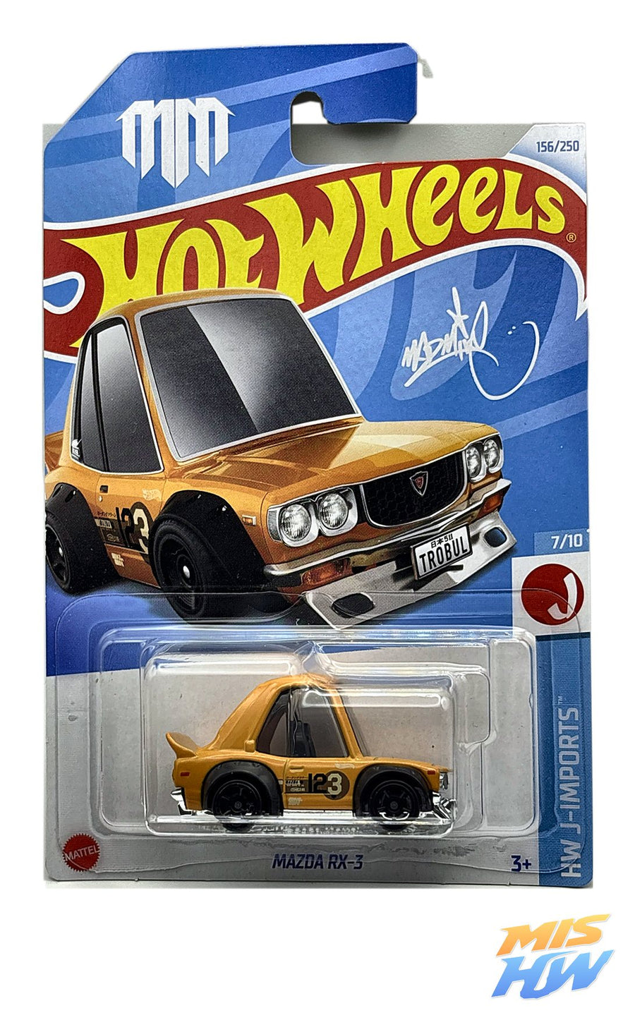 Hot Wheels Mazda RX-3 (Naranja), en carta original (foto 1)