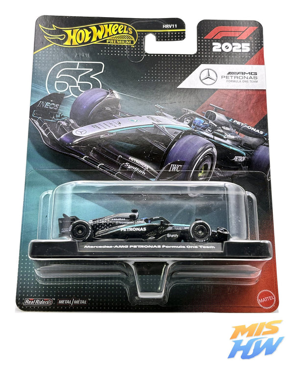 Hot Wheels Mercedes-AMG Petronas #63 Russell F1 2025, en carta original