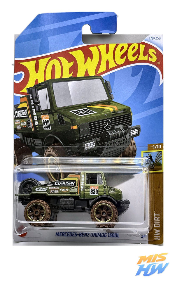 Hot Wheels Mercedes-Benz Unimog 1300L, en carta original