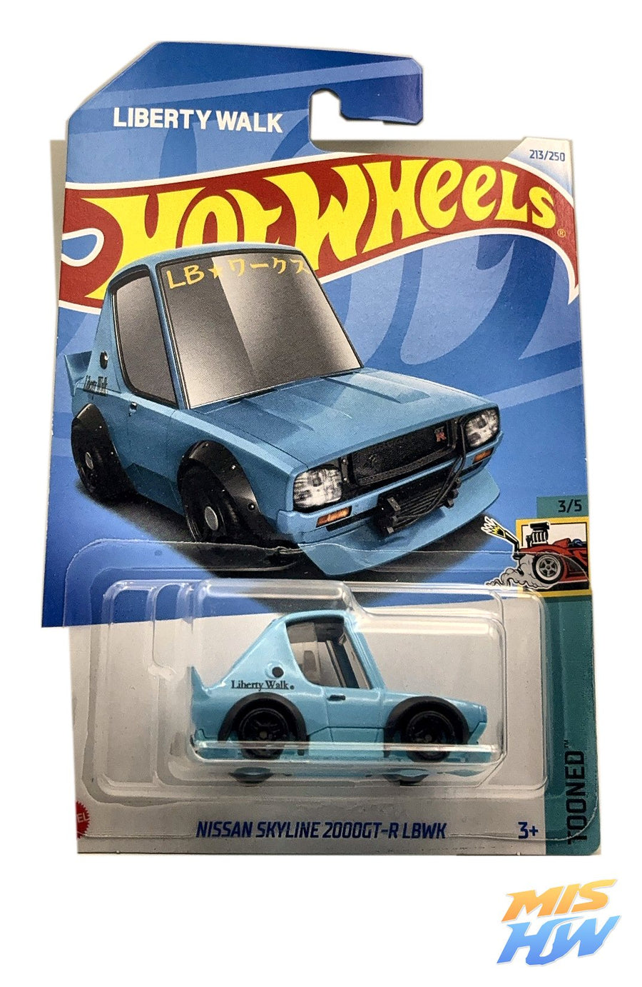 Hot Wheels Nissan Skyline 2000GT-R LBWK, en carta original (foto 1)