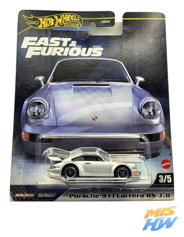 Hot Wheels Porsche 911 Carrera RS 3.8 Fast & Furious, en carta original