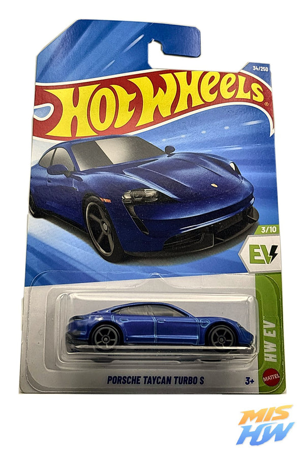 Hot Wheels Porsche Taycan Turbo S, en carta original