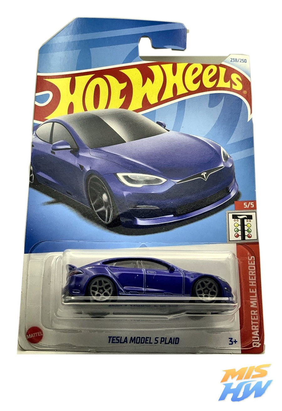 Hot Wheels Tesla Model S Plaid, en carta original