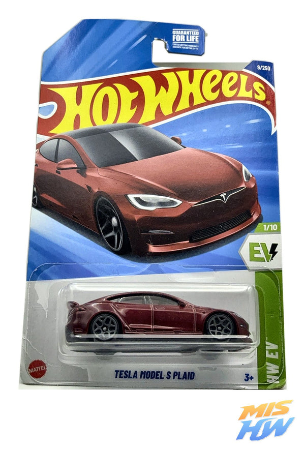 Hot Wheels Tesla Model S Plaid, en carta original
