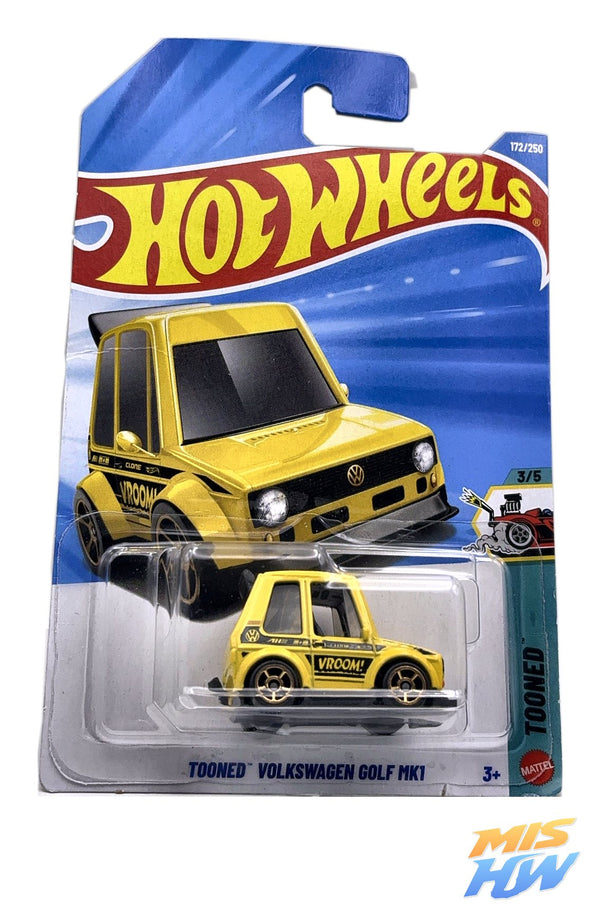 Hot Wheels Tooned Volkswagen Golf MK1, en carta original