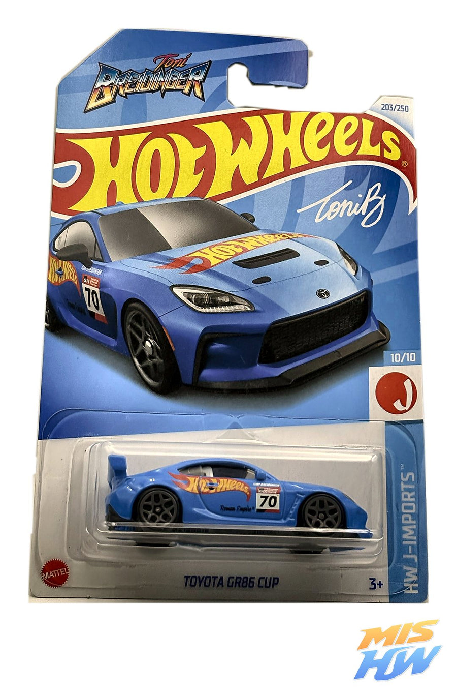 Hot Wheels Toyota GR86 Cup, en carta original