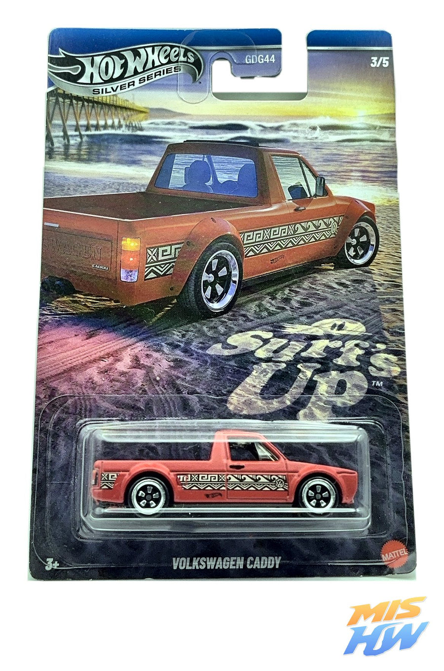 Hot Wheels Volkswagen Caddy Silver Series, en carta original